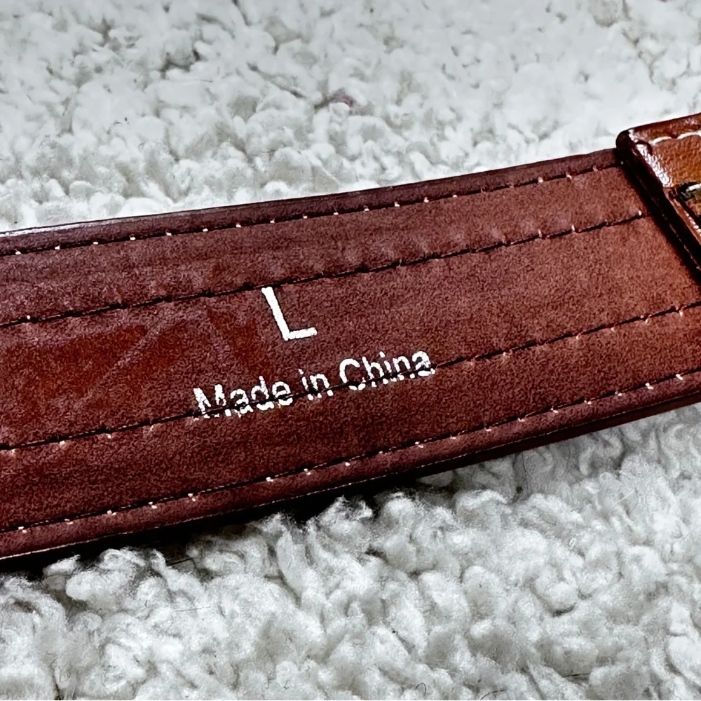 Cheetah /Leopard Western Style Cowgirl Boho Brown  Belt, Silver Buckle & Tip, L